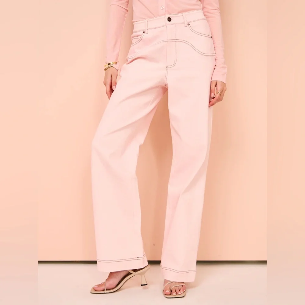 Ownley Denim Set in Dusty Pink Pink Cowgirl Outfit NWT Medium - Picture 10 of 10